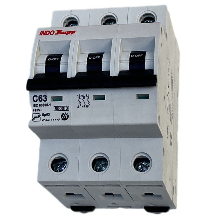 فیوز مینیاتوری سه فاز 63 آمپر ایندوکوپ مدل C63
