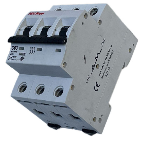 فیوز مینیاتوری سه فاز 63 آمپر ایندوکوپ مدل C63