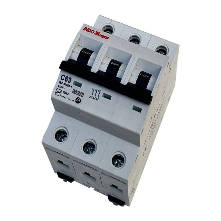فیوز مینیاتوری سه فاز 63 آمپر ایندوکوپ مدل C63