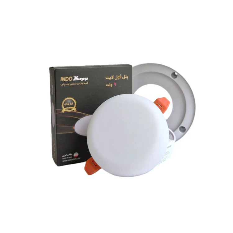 پنل فول لایت گرد 9 وات سایز شو indokupp ایندوکوپ